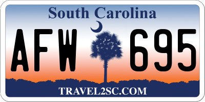 SC license plate AFW695