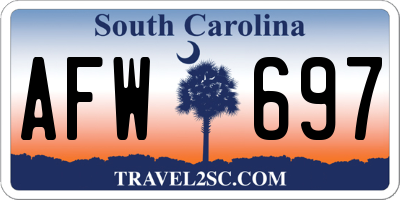 SC license plate AFW697