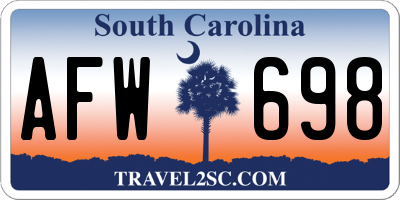 SC license plate AFW698