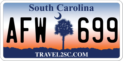 SC license plate AFW699