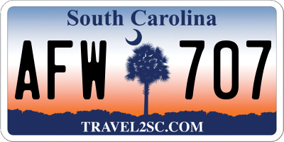 SC license plate AFW707