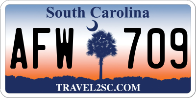 SC license plate AFW709