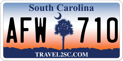 SC license plate AFW710