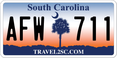 SC license plate AFW711