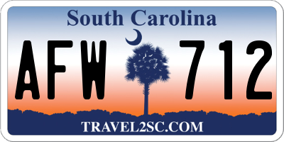 SC license plate AFW712