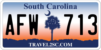 SC license plate AFW713