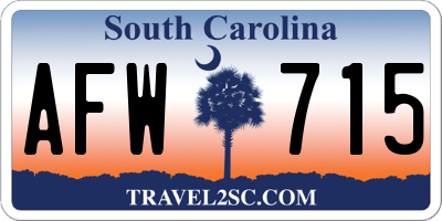 SC license plate AFW715