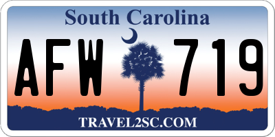 SC license plate AFW719