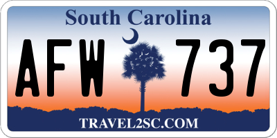 SC license plate AFW737