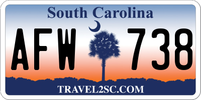 SC license plate AFW738
