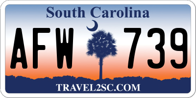 SC license plate AFW739