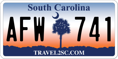 SC license plate AFW741