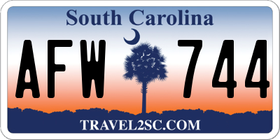 SC license plate AFW744