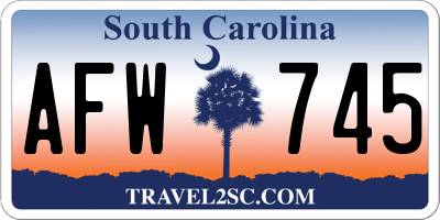 SC license plate AFW745