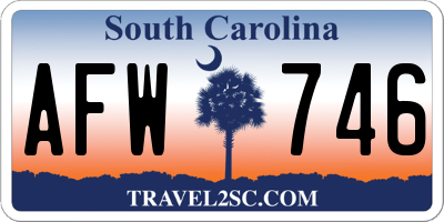 SC license plate AFW746