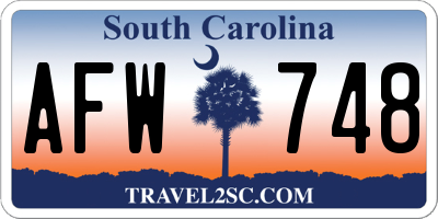 SC license plate AFW748