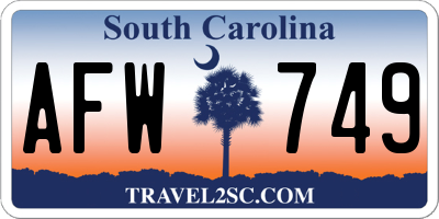 SC license plate AFW749