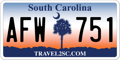 SC license plate AFW751