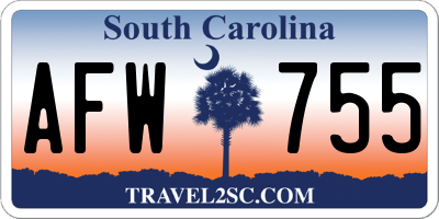 SC license plate AFW755