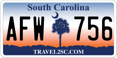 SC license plate AFW756