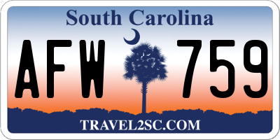 SC license plate AFW759