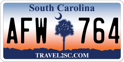 SC license plate AFW764