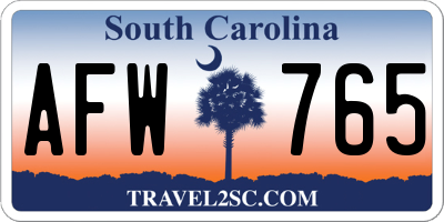 SC license plate AFW765