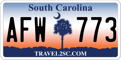 SC license plate AFW773