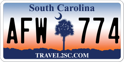 SC license plate AFW774