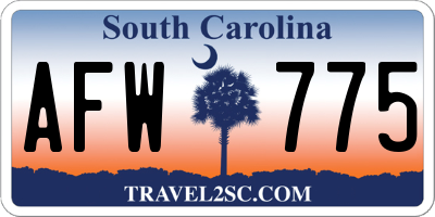 SC license plate AFW775