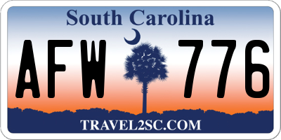 SC license plate AFW776