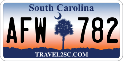SC license plate AFW782