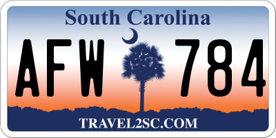 SC license plate AFW784