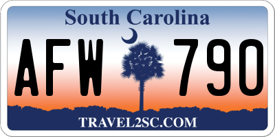 SC license plate AFW790