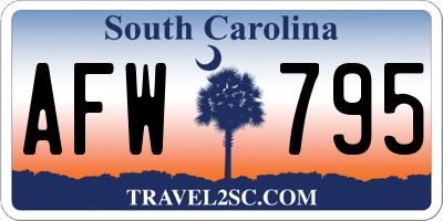 SC license plate AFW795