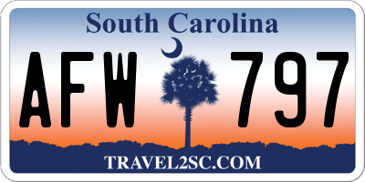 SC license plate AFW797