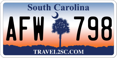 SC license plate AFW798