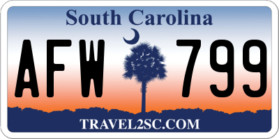 SC license plate AFW799