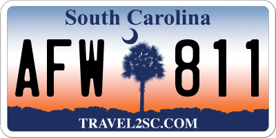 SC license plate AFW811