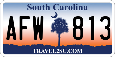 SC license plate AFW813