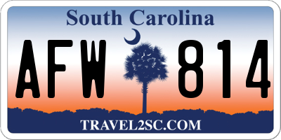 SC license plate AFW814
