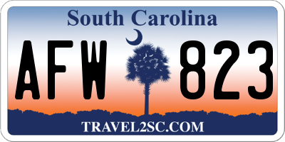 SC license plate AFW823