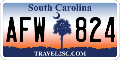SC license plate AFW824