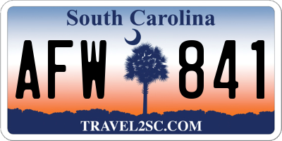 SC license plate AFW841