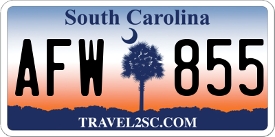 SC license plate AFW855