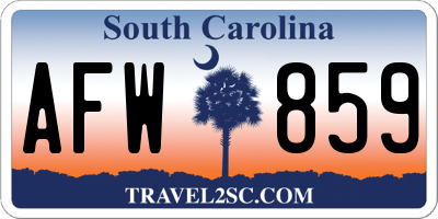 SC license plate AFW859