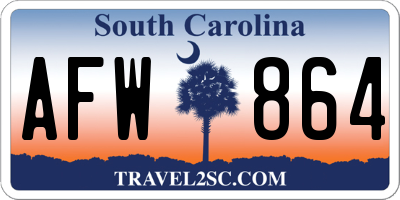 SC license plate AFW864