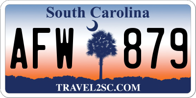 SC license plate AFW879