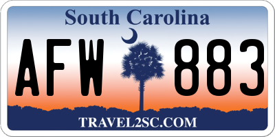 SC license plate AFW883