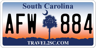 SC license plate AFW884